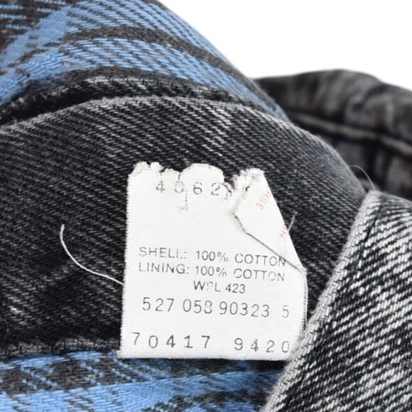 Vintage Levi's Black Acid Wash 80s 90s Perfect Fade Flannel Lined Large - Picture 9 of 9